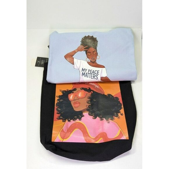 *Pack of 2* Grayson Threads Black Coco Michele Tote (MSRP $30) - Picture 3 of 4